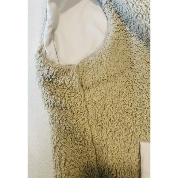Patagonia Women Vest Beige Los Gatos Sherpa Full Zip Pockets Mock Neck Sz Large - Picture 9 of 14